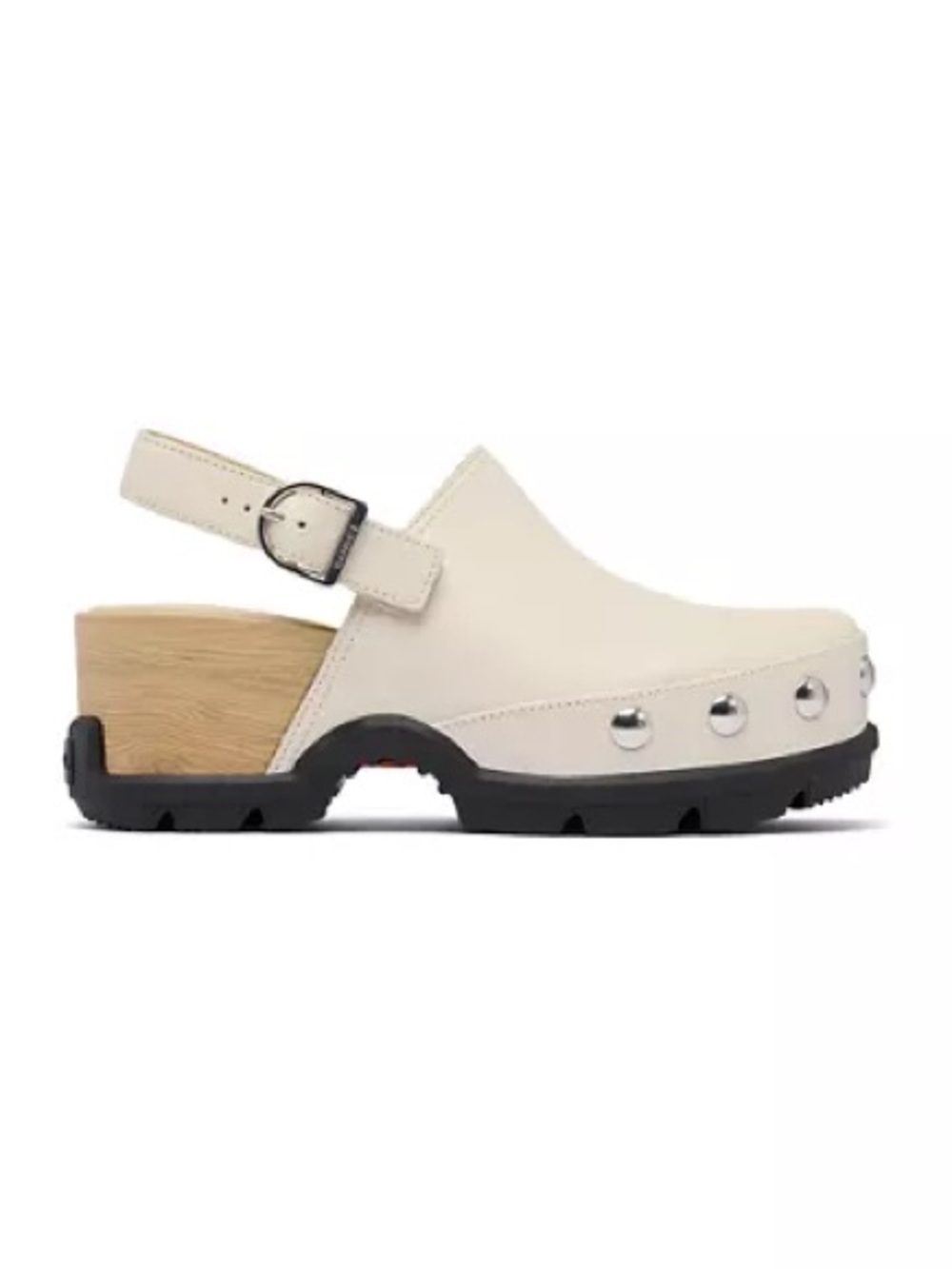 SOREL Roam'n Chalk Leather Slingback Studded Clogs Size 7